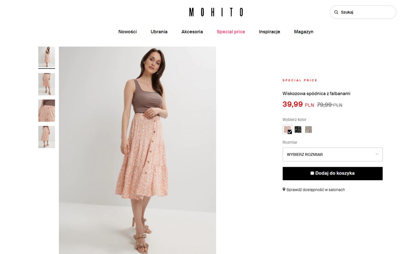 Mohito - propozycja spódnicy z wyprzedaży