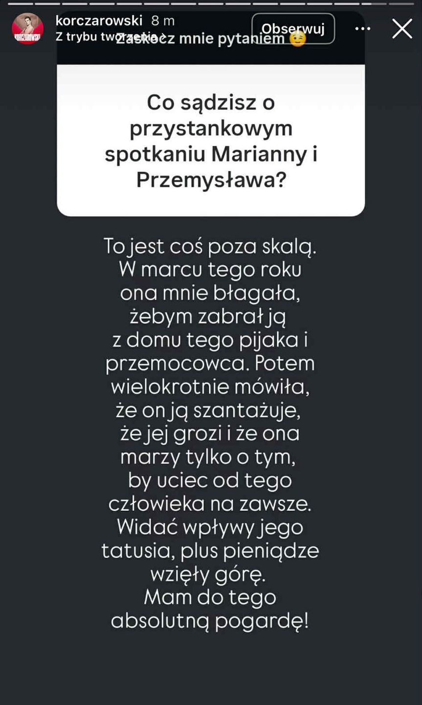 Piotr Korczarowski podsumował filmik Marianny i Przemysława