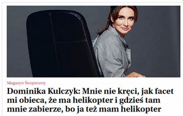 Słynny już wywiad Dominiki Kulczyk dla "Gazety Wyborczej"