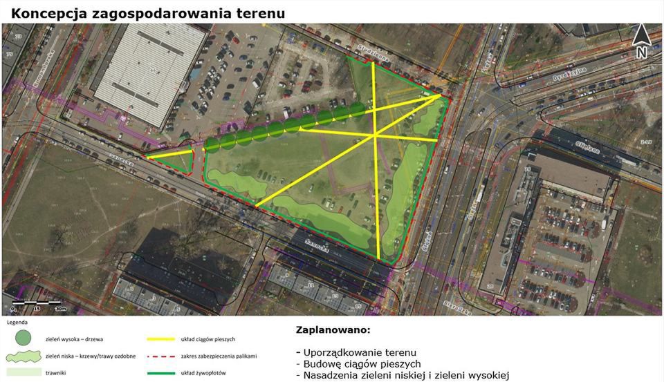 Wrocław. Było klepisko, jest… kwietna łąka. Tak miejsce za Areną wyglądało na planie