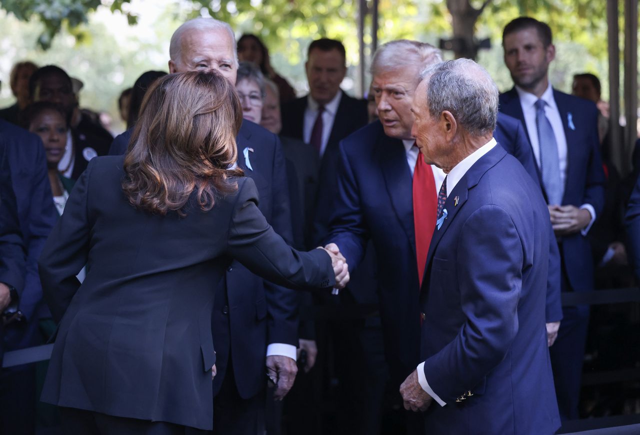 Handshake politic: Rivals unite at 9/11 anniversary ceremony