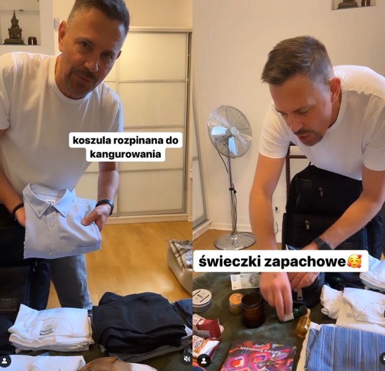 Krzysztof Ibisz pokazał, jak pakuje się na poród do szpitala