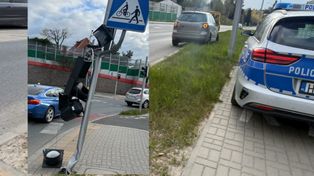 Lublin: Wjeżdżał na skrzyżowanie, staranował sygnalizator