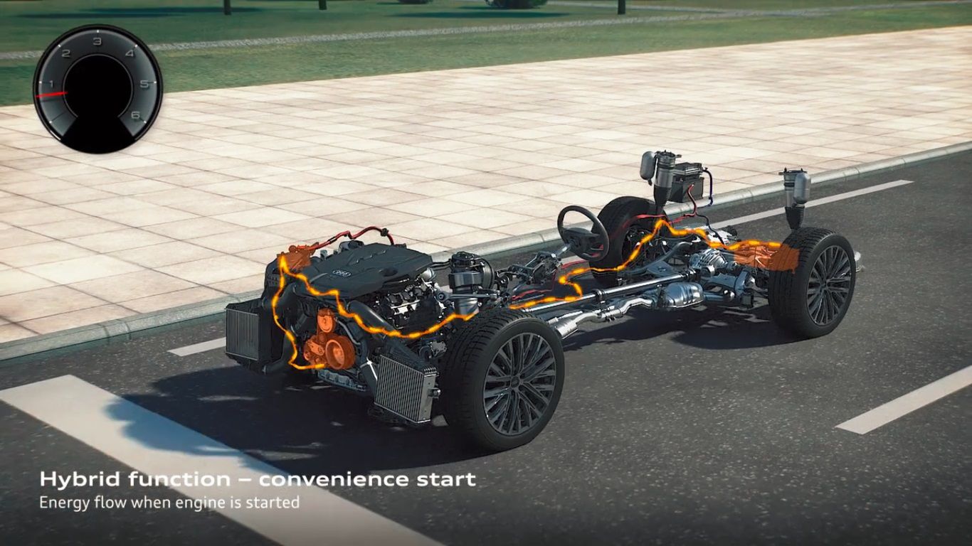 Bardzo zaawansowany system start-stop w układzie MHEV Audi