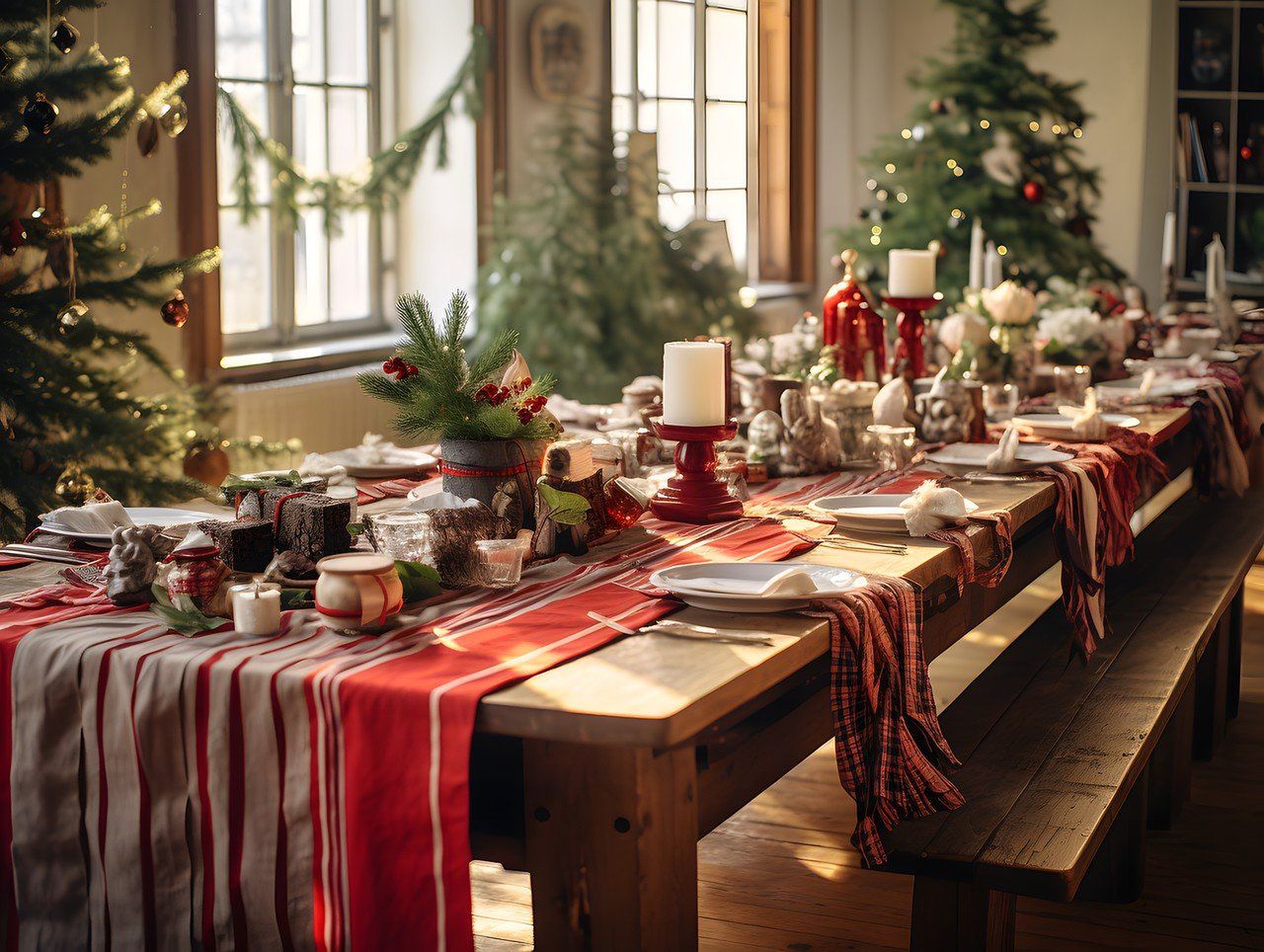 Tekstylia na bożonarodzeniowym stole