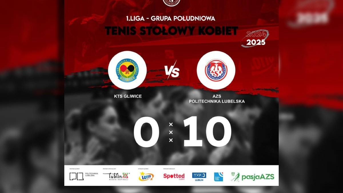 grafika ZS Politechnika Lubelska tenis stołowy 1 liga kobiet