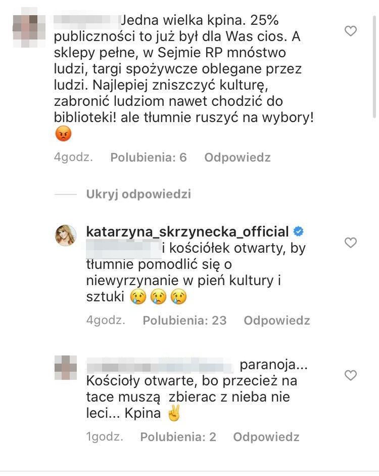 Katarzyna Skrzynecka martwi się zamknięciem teatrów