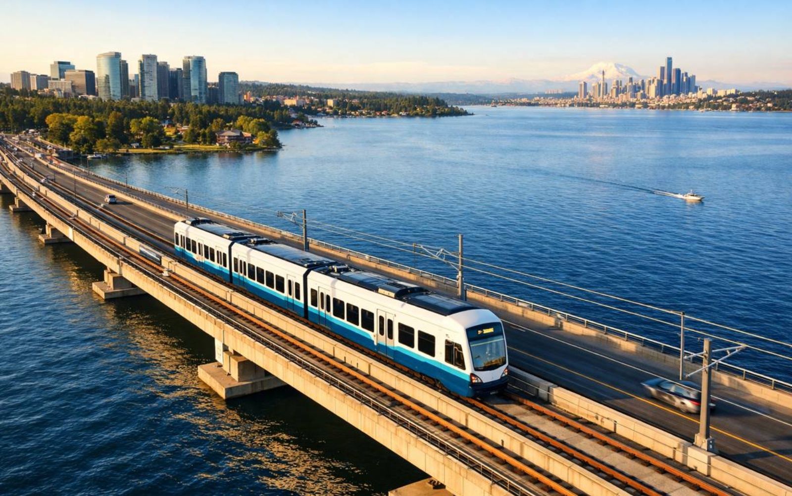 Szyny na wodzie? Unikatowe połączenie pływającego mostu z koleją w USA