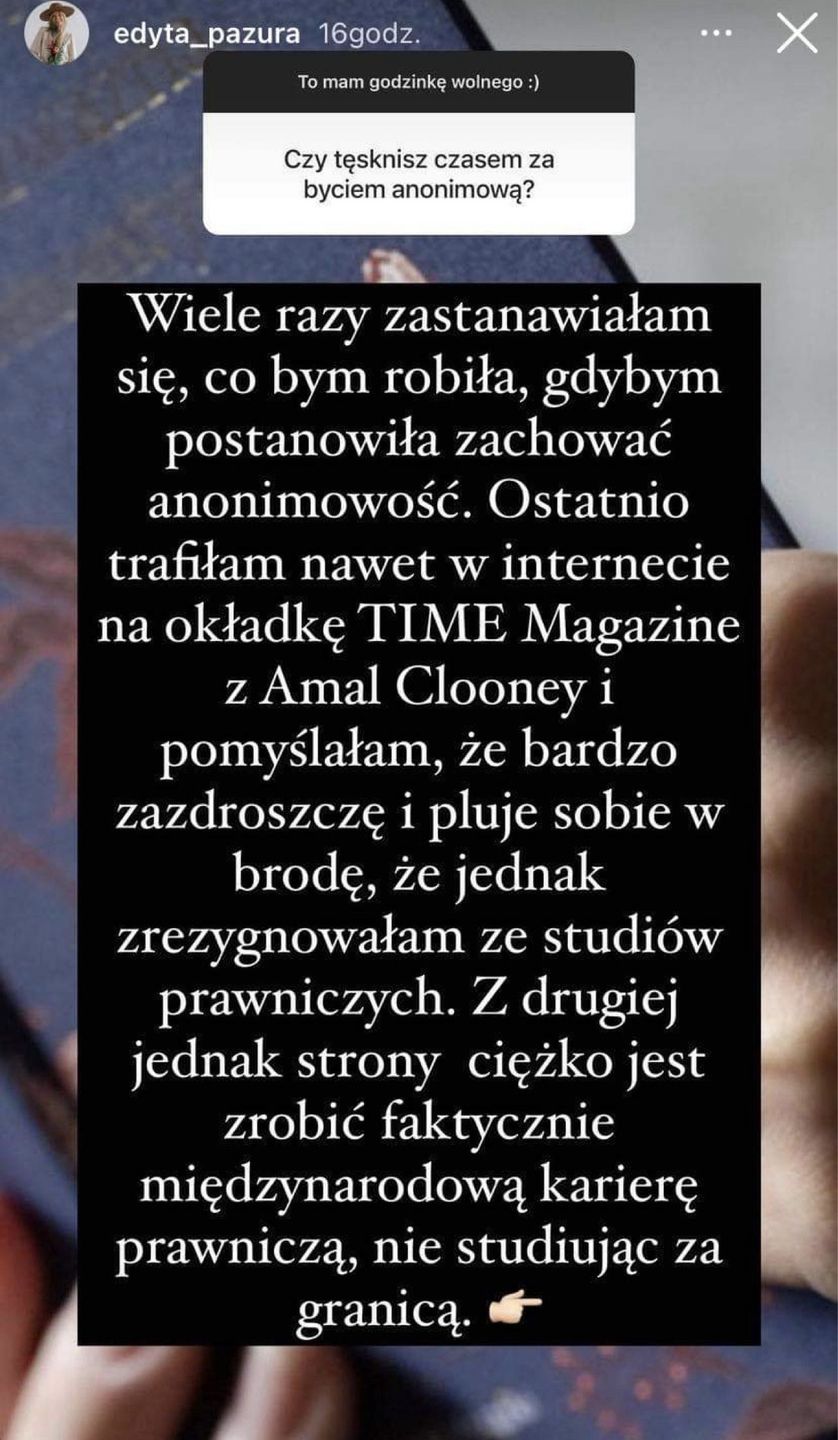 Edyta Pazura chciałaby być jak... Amal Clooney. "PLUJĘ SOBIE W BRODĘ, że zrezygnowałam ze studiów prawniczych"
