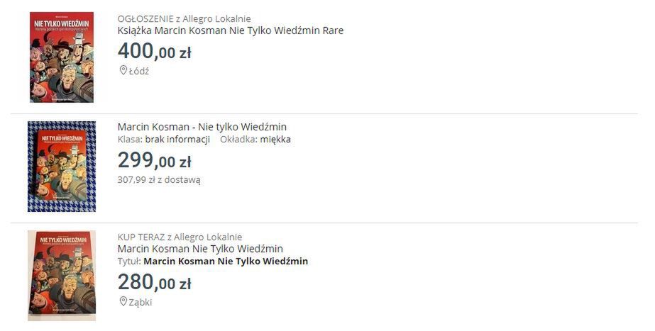 "Nie tylko Wiedźmin" za 200 zł na aukcji? Już nie