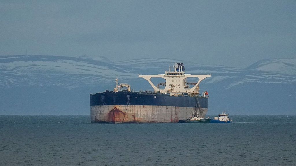 Seized Tanker Marinera Takes Shelter In The Moray Firth
BURGHEAD, SCOTLAND - JANUARY 14: The Marinera oil tanker is seen on January 14, 2026 in Burghead, Scotland. The Marinera oil tanker, previously known as the Bella 1, has entered UK waters at the request of the US to be replenished with "essential supplies." The Russian-flagged tanker was seized by US forces on 7 January 2026, between Iceland and Scotland, for allegedly violating sanctions by transporting oil for Venezuela, Russia, and Iran. (Photo by Peter Summers/Getty Images)
Peter Summers