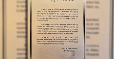 Podziękowania dla parczewskich policjantów za pomoc przy pożarze