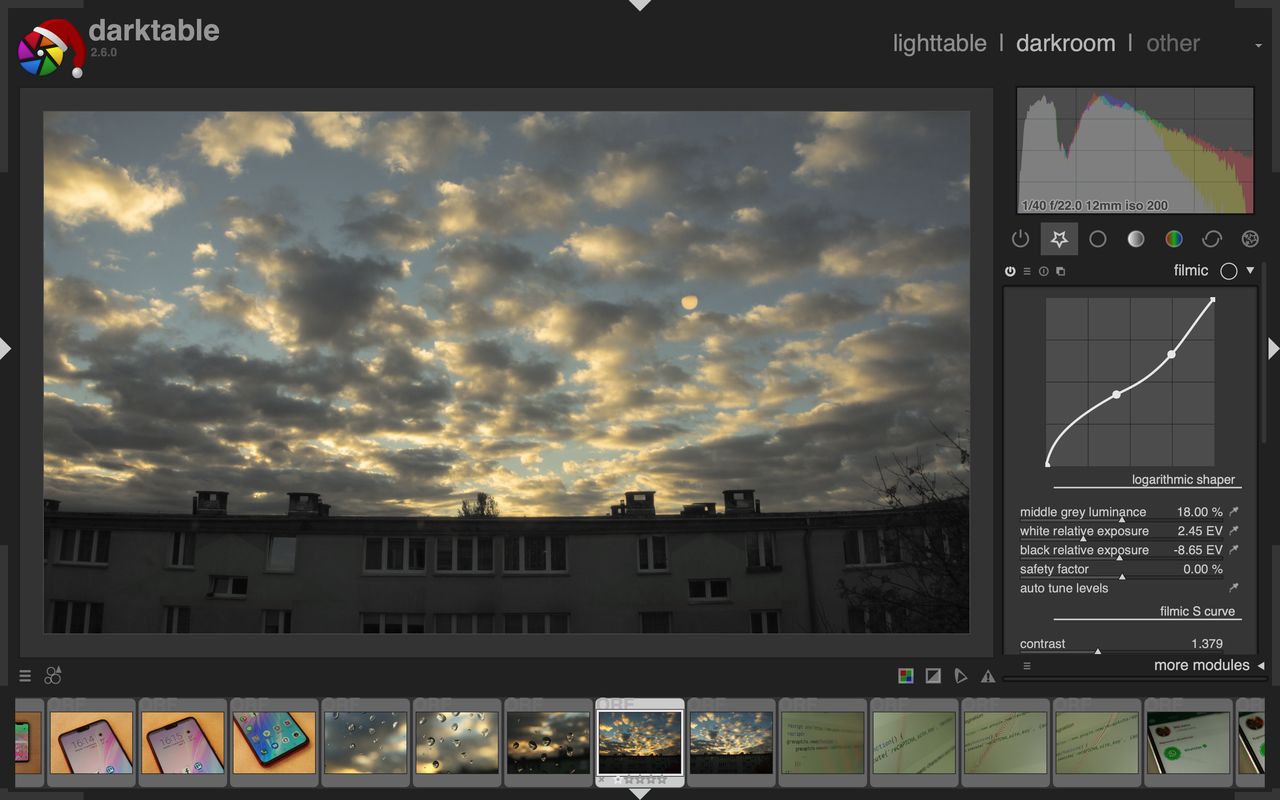 Filmic w darktable 2.6.0