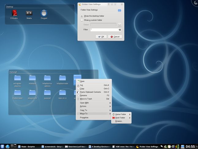 KDE 4.1 – ikony tylko w specjalnych plazmoidach widoku folderu