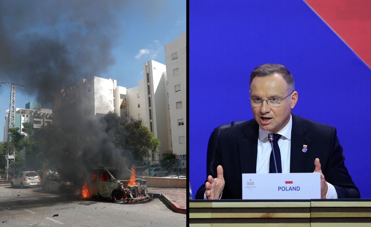 Andrzej Duda komentuje atak na Izrael. "Polska potępia akty przemocy"