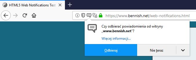 Powiadomienia w Firefoksie, z natarczywością których chce walczyć Mozilla.