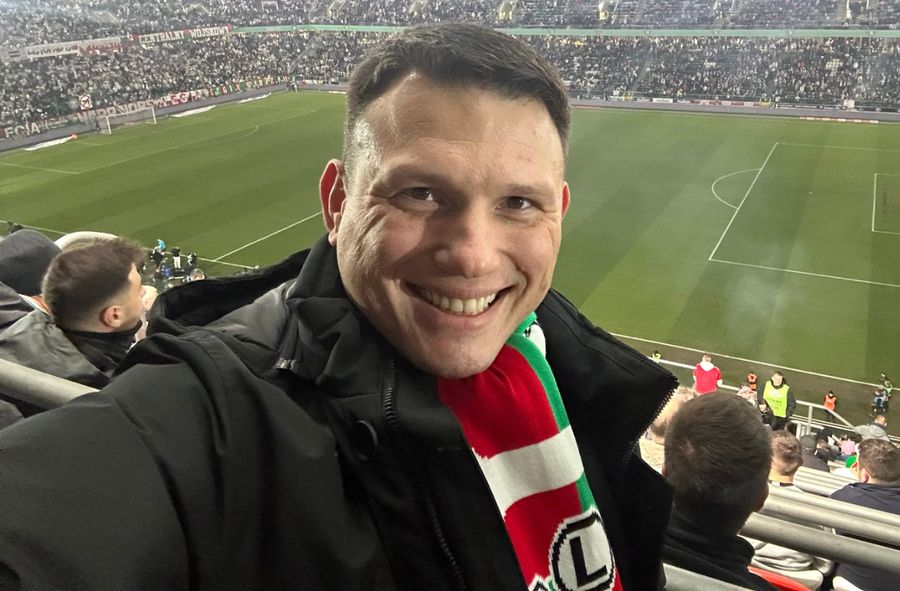 Sławomir Mentzen na stadionie Legii Warszawa