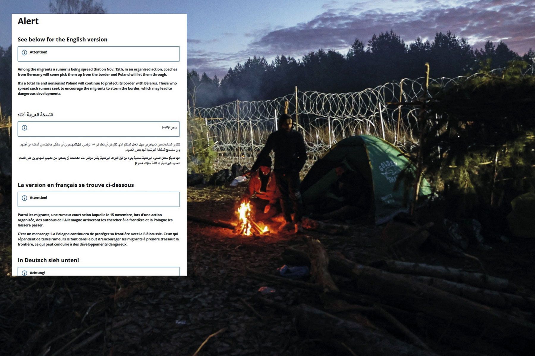 Alert RCB przy granicy. Komunikat w pięciu językach 