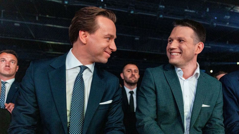 Konwencja programowa Konfederacji24.06.2023 Warszawa Konwencja programowa Konfederacji 
fot. Andrzej Iwanczuk/REPORTER
n/z: Krzysztof Bosak, Slawomir Mentzen, Konrad BerkowiczAndrzej Iwanczuk/REPORTER