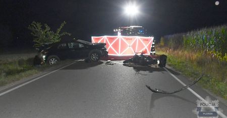 Tragiczny wypadek w gminie Dzierzążnia. Nie żyje 49-letni motocyklista!