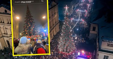 Wpadka przy rozświetleniu choinki w Łodzi. Tłum odliczał kilka razy