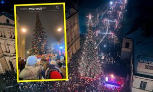 Wpadka przy rozświetleniu choinki w Łodzi. Tłum odliczał kilka razy