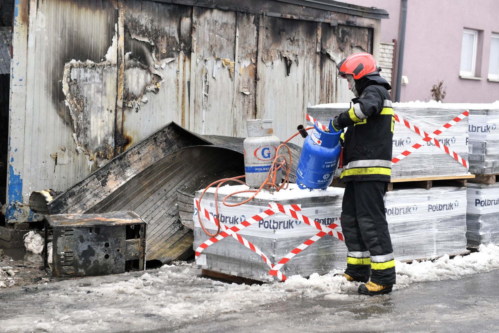 Łódź. Pożar na budowie kompleksu usługowego