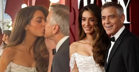George Clooney migdali się z ukochaną na ściance. Zdradził, jak Amal zareagowała, gdy pofarbował siwe włosy