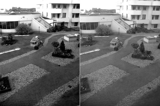 Zdjęcie po lewej zostało zrobione przy opcji podwyższonego kontrastu, zdjęcie po prawej to domyślne ustawienia Lenki.