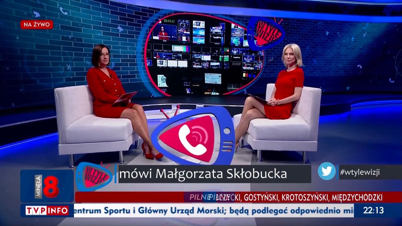 "W tyle wizji". W pewnym momencie programu na ekranie zaczęły się pojawiać zniekształcone nazwiska dzwoniących widzów