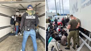 Zatrzymali do kontroli ciężarową chłodnię. W środku byli migranci