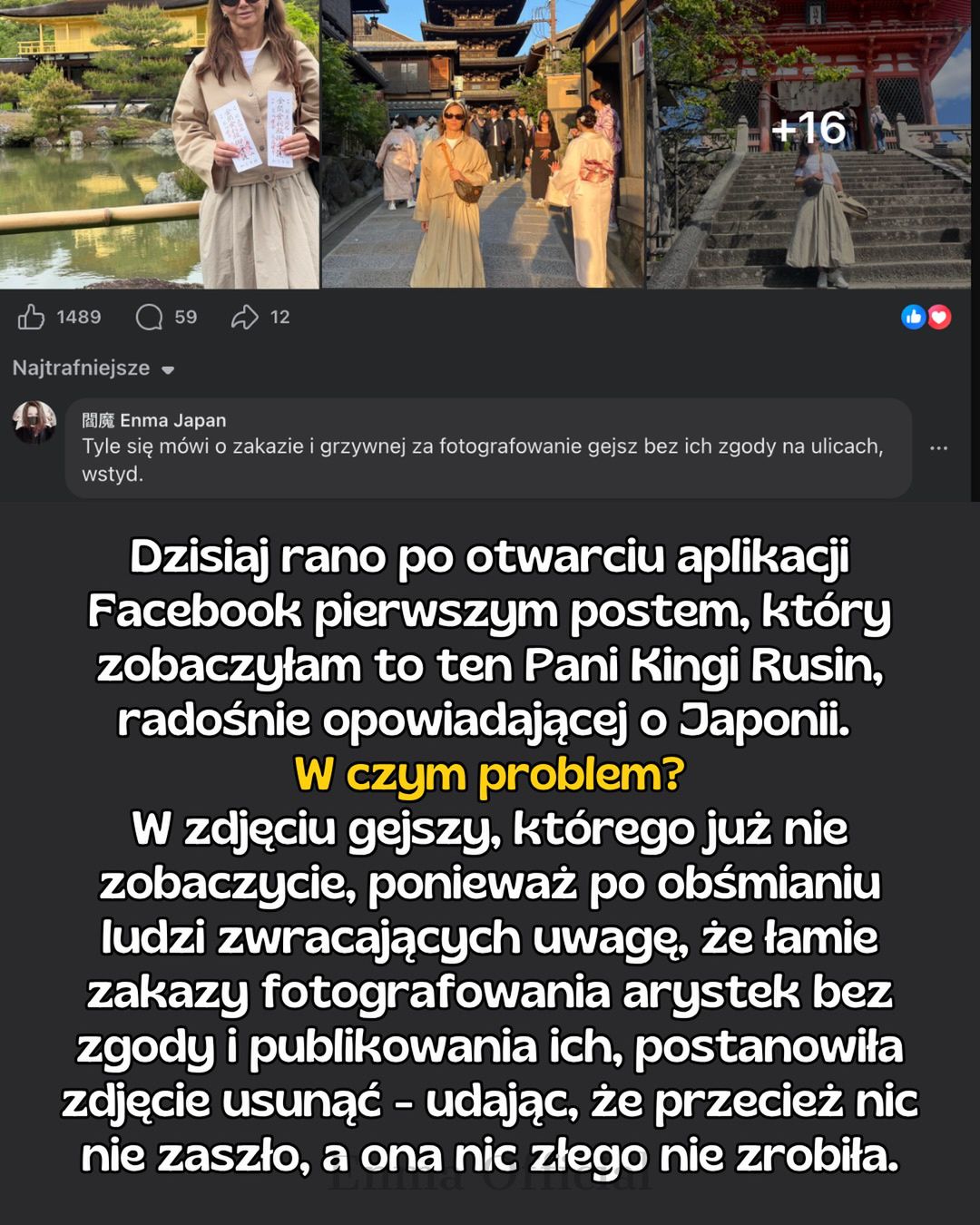 Influencerka oburzona zachowaniem Kingi Rusin