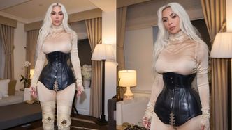 Kim Kardashian znów pozuje w gorsecie, a fani GRZMIĄ: "To jest okropne. Daj odpocząć żebrom" (FOTO)