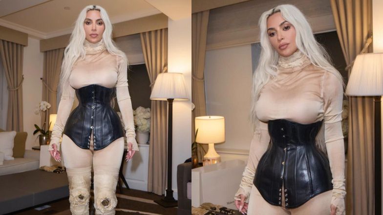 Kim Kardashian znów pozuje w gorsecie, a fani GRZMIĄ: "To jest okropne. Daj odpocząć żebrom" (FOTO)