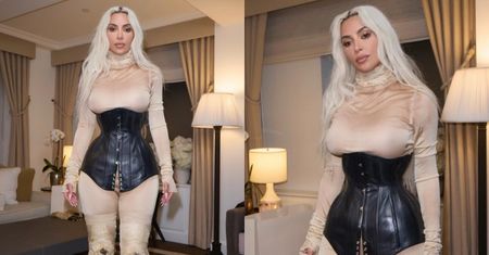 Kim Kardashian znów pozuje w gorsecie, a fani GRZMIĄ: "To jest okropne. Daj odpocząć żebrom" (FOTO)