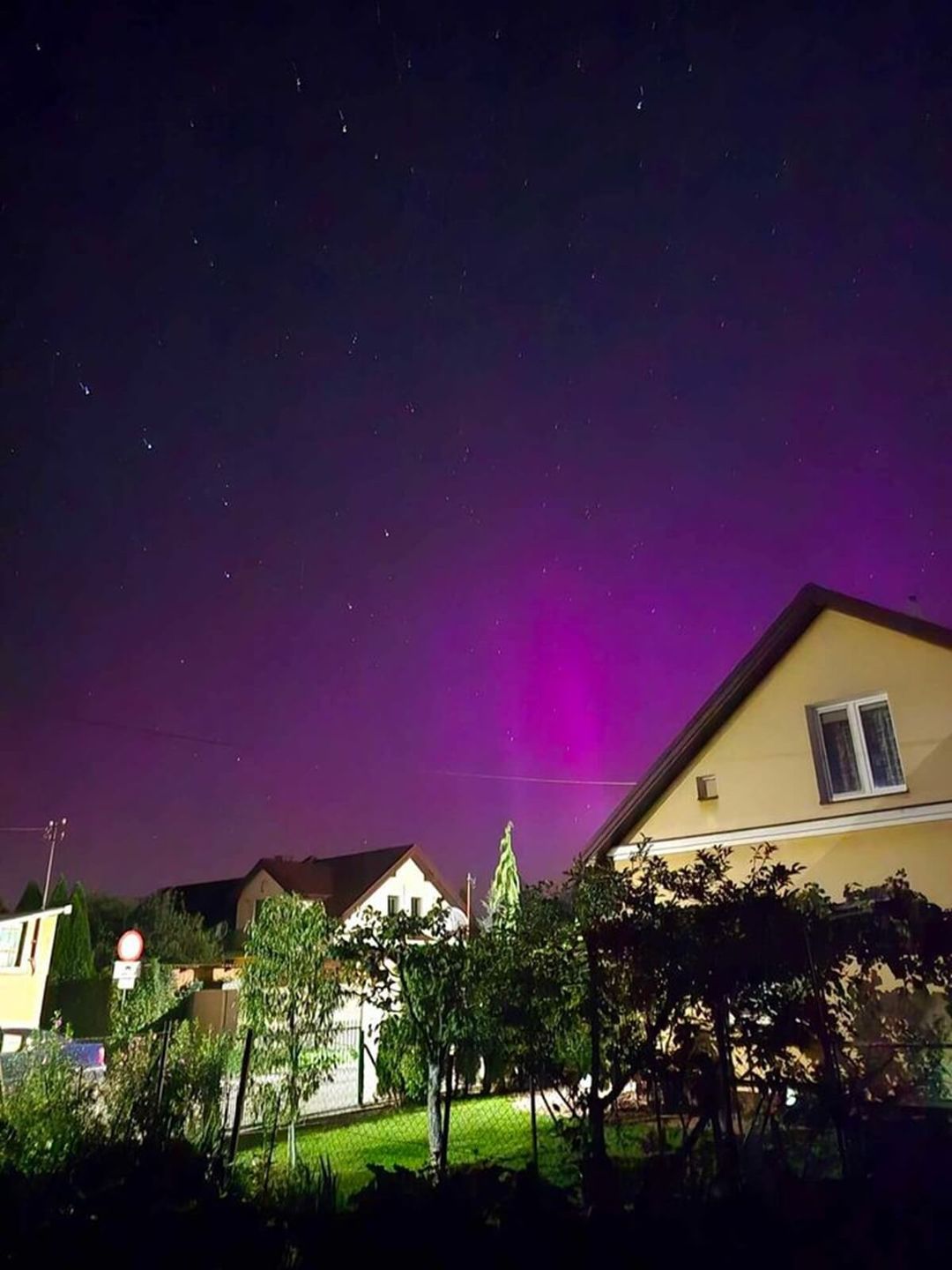 Zorza polarna widziana w Opolu Lubelskim