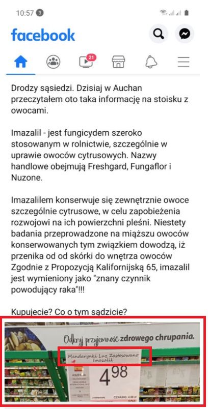 Imazalil to środek o działaniu grzybobójczym, stosowany przez plantatorów w celu zmniejszenia szkód w uprawach i zwiększenia plonów. 