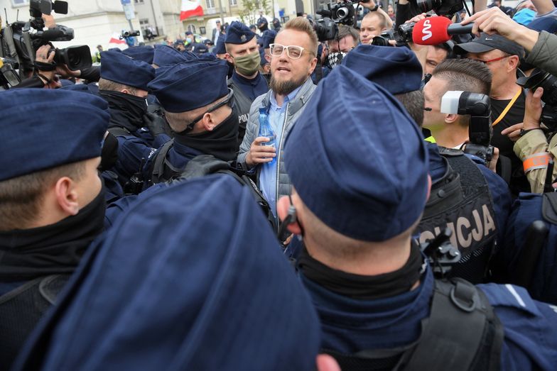 Paweł Tanajno został zatrzymany przez Policję w sobotę podczas strajku przedsiębiorców