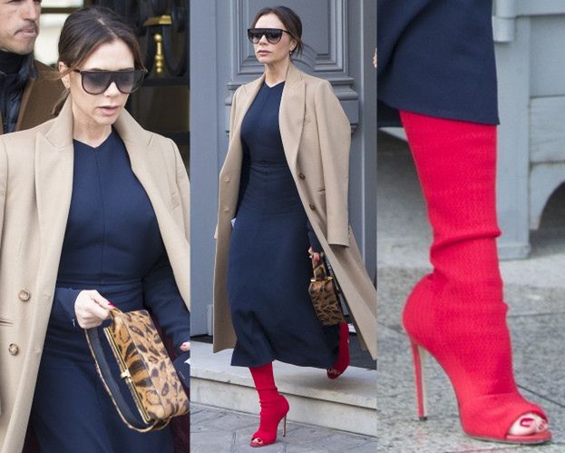 Victoria Beckham lansuje modę na dzianinowe kozaki z odkrytymi palcami