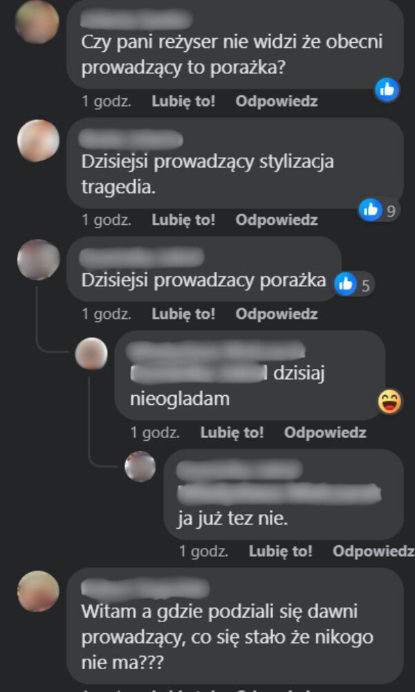 Negatywne komentarze internautów 
