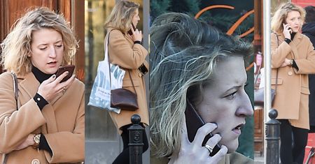 Zabiegana Lara Gessler nerwowo rozmawia przez telefon (ZDJĘCIA)