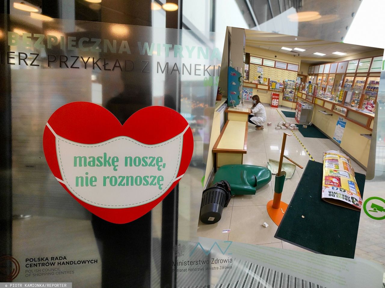 Zdemolował aptekę, bo poproszono go o założenie maseczki 