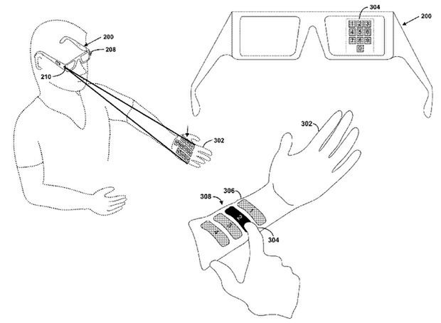 Google Glass z laserową klawiaturą (fot. engadget)