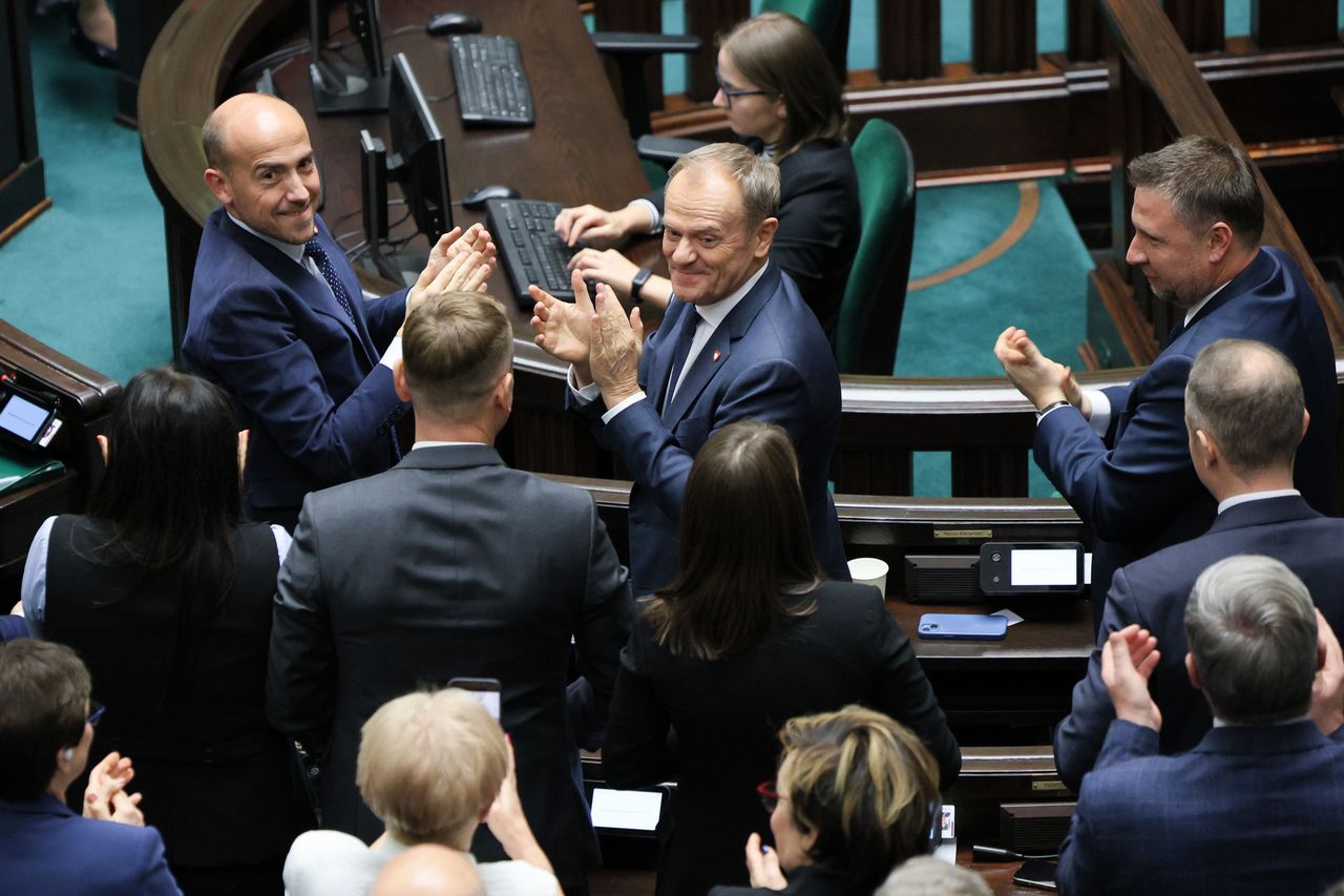Donald Tusk po uzyskaniu wotum zaufania od Sejmu