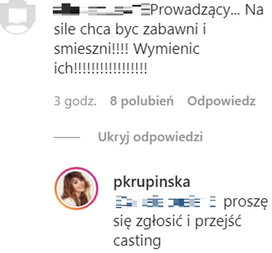 Widzowie krytykują Paulinę Krupińską