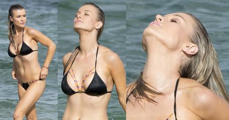 Krupa bez makijażu pozuje w oceanie (ZDJĘCIA)