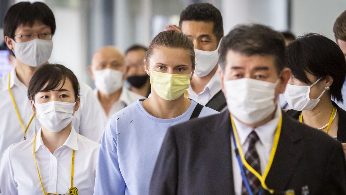 Cimanouska na lotnisku w Tokio