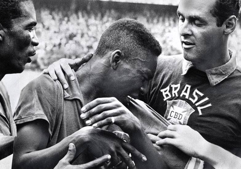 Didi, Pelé i Gilmar po finale MŚ 1958.