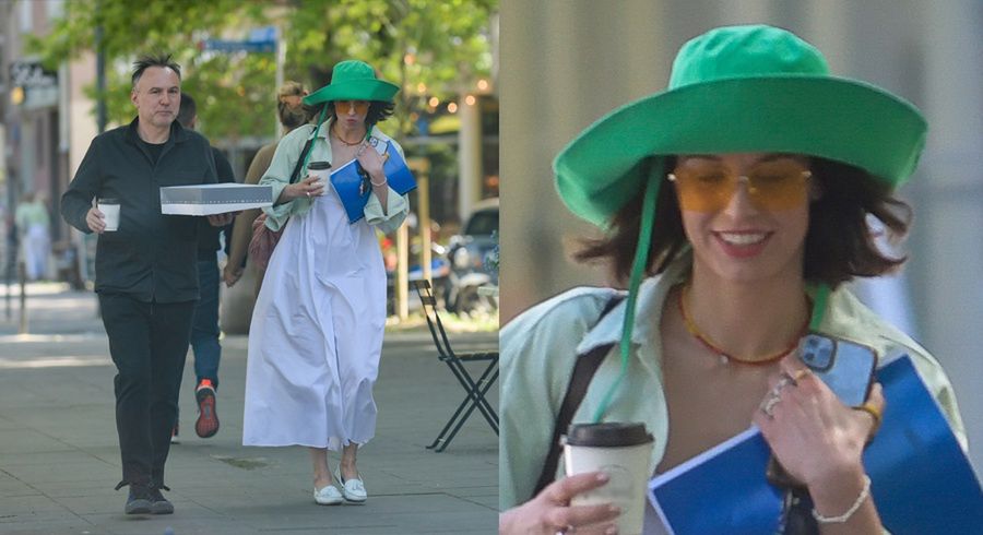 Julia Kamińska z partnerem w kawiarni 