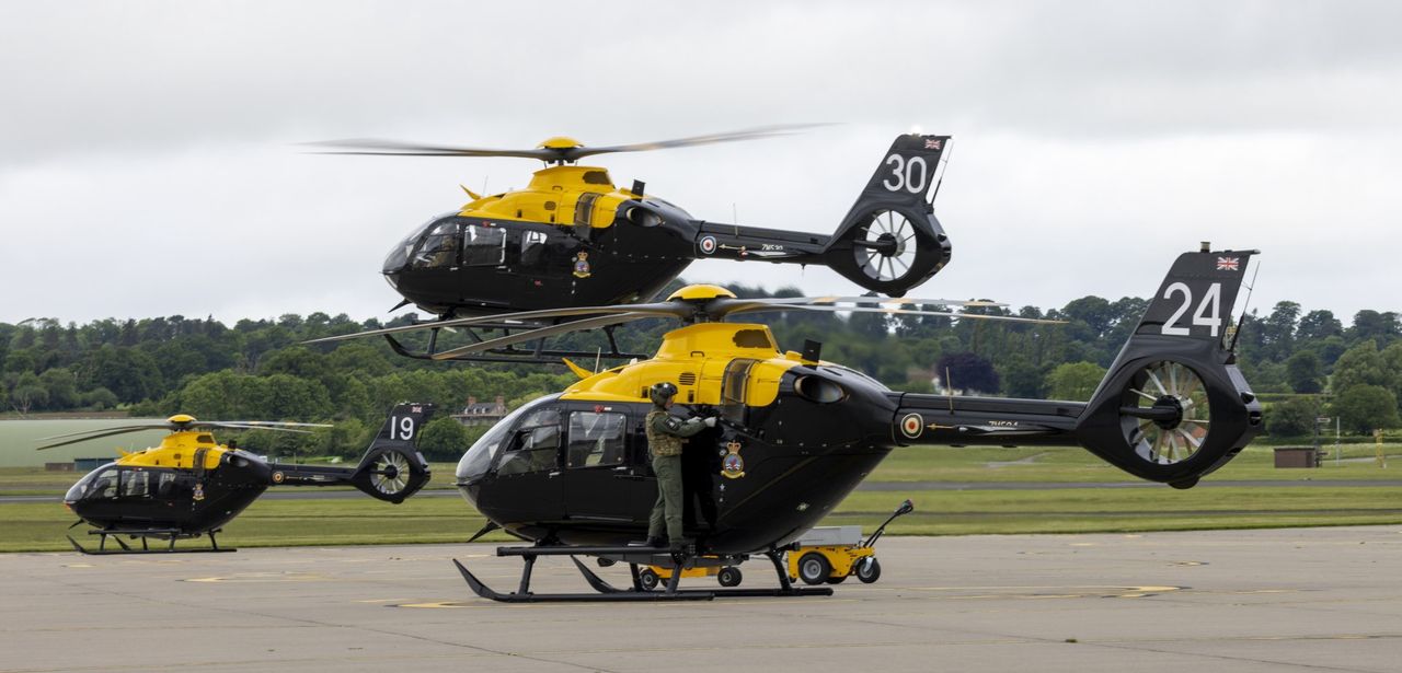 RAF Shawbury szkolenia odbywają się na śmigłowcach H145 Jupiter oraz H135 Juno